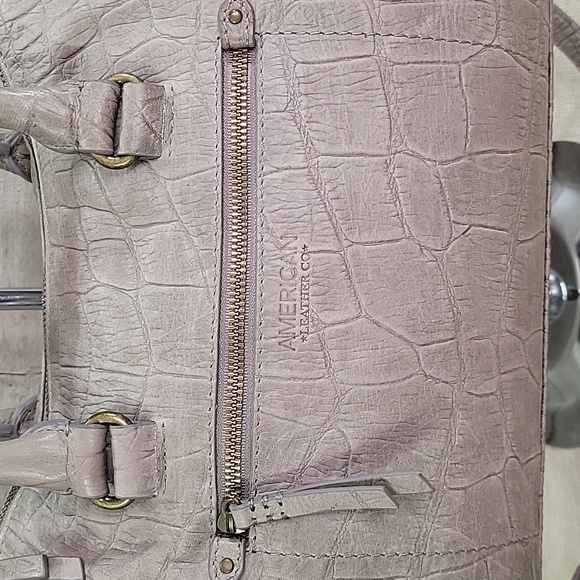 American Leather Co Gray Croc Embossed Shoulder Bag - Picture 3 of 15